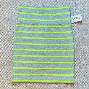 NWT Forever 21 Neon Striped Bodycon Mini Skirt - Small